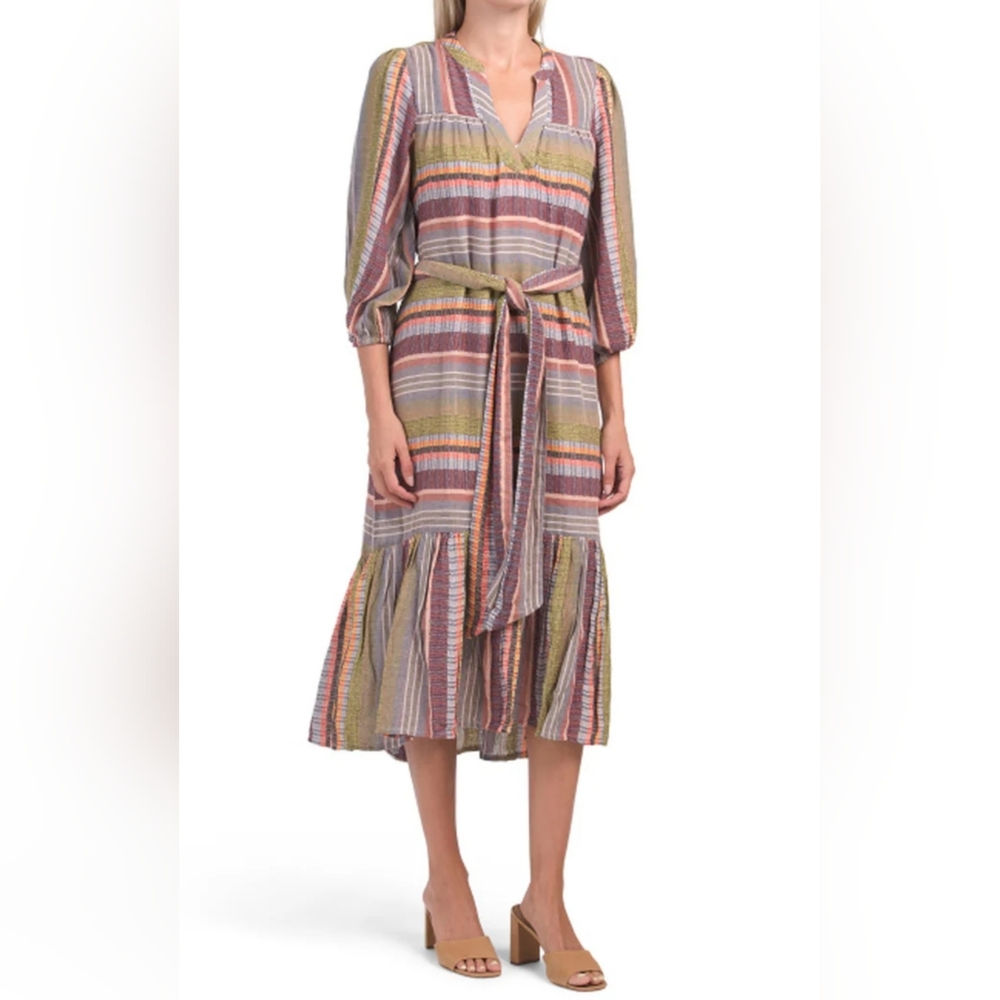 D.R.A Jacquard Midi Boho Dress
